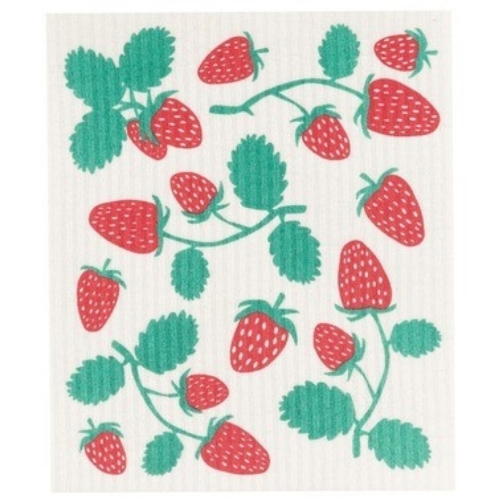 (Bundle 2 for $8) 🆕Swedish Sponge Cloth - Strawberries